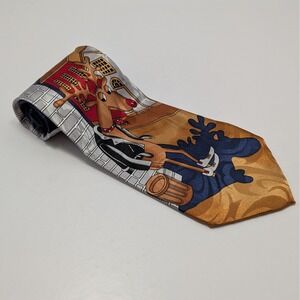 Renaissance Handmade Novelty Depressed Sad Reindeer Graphic Mens Tie 59x4"